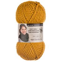 A thick, chunky yarn made of a soft wool blend. Available in a rich palette of warm and relaxed shades. A thick, chunky yarn made of a soft wool blend. Available in a rich palette of warm and relaxed shades, Cozy Wool is perfect for making accessories and comfy, warm blankets. This easy to work with yarn works up quickly and is a dream to knit or crochet. Weight: Super Bulky (6) Contents: 50% Wool / 50% AcrylicSkein Weight: 4.5 oz. / 127 gYardage: 90 yd. / 82 m Knitting Gauge:9 sts - 12 rows = 4