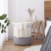OIAHOMY Laundry Basket-Large Cotton Woven Rope Storage Basket with Handles