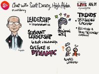 Last #pluralsightlive general session from today: a fireside chat with @scottdorsey. #sketchnotes (phew!)