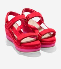 Women's Women's Grand Ambition Ayer Flatform Wedge in True Red-Neon Fuchsia | Cole Haan