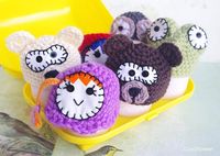 Easter Cute Decor - Cozy Egg hat cover - Fun Crochet decor - Funny Kitchen - Frog Bear Russian Doll Panda