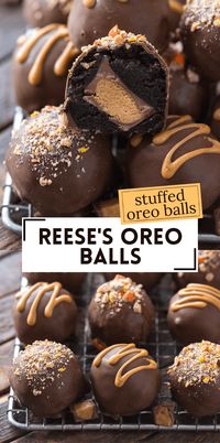 Oreo balls just got 10 times better because they are stuffed with peanut butter cups to make Reese's Oreo Balls! Use your favorite flavor of oreos to make oreo cookie balls!