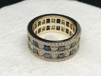 Buy Luxurious 10.30MM Princess Round Moissanite Wedding Band Online in India - Etsy