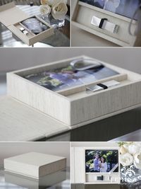 **Proof Box** Portrait - Wrapped in Natural Reed Linen - custom print box holding 100 4x6 prints. Features pull ribbon and crystal USB holder. (Photography + Design by Femina Photo + Design) www.feminaphoto.com