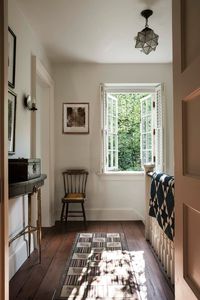 Hudson Residence by John B. Murray Architect shallow console and rug for upstairs
