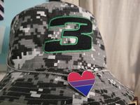 MY ELI BUCKET HAT WITH MY BI NECKLACE :D
