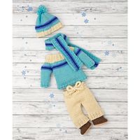 This adorable "Ski with Me" outfit is sized for most 18" dolls. Includes hat, sweater, pants, and scarf. Find this free project at Simplicity.com.