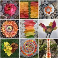 fall leaves create art pictures - collect and create with the kids - pictures as ideas because there are no instructions