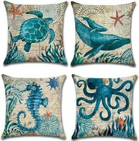 Cotton Linen Printing country port Sailing Pillow Case Cushion Cover Home Decor Cotton Linen Printing country port Sailing Pillow Case Cushion Cover Home Decor