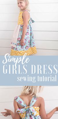 Easy girls dress sewing tutorial apron dress boutique dress tutorial