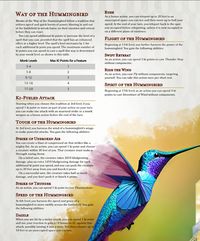 Monk Monastic Tradition: Way of the Hummingbird - zoom around the battlefield and blast your enemies with air and thunder! : UnearthedArcana
