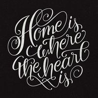 'Home is where the heart is' script lettering by Vini Vieira #lettering #handlettering #type #customtype #goodtype