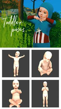 10 random poses for your toddlers! You’ll need: Poseplayer and teleport How to use: Put 1 teleporter on the floor Don't reupload Tag me if you use them (simsgami on tumblr and instagram) I'd love to...
