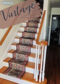 Vintage Persian Rug inspired diy throw rug Stair runner artisbeauty.net Karin Chudy