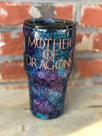 Excited to share this item from my #etsy shop: Game of Thrones Tumbler // Mother of Dragons Tumbler // Game of Thrones Glitter Tumbler // GOT Tumbler // Mom Gift Idea // Mom Tumbler