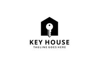 Illustration modern key house logo design template