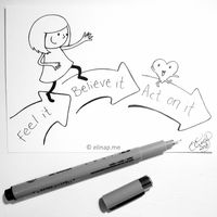 Black & white Mira(cle)Doodles drawn with ink on paper by elinap - © Elina Puohiniemi