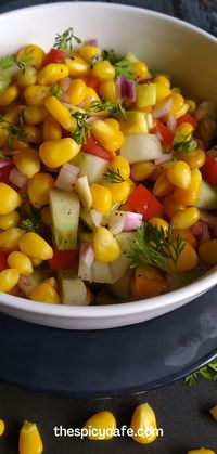 This is a vegan, gluten-free, healthy and nutritious salad recipe.Corn & raw mango salad is a refreshing summer salad recipe made with fresh sweet corn, tangy raw mango along with vegetables, herbs, and spices. how to make corn salad | corn salad | summer salad recipe | raw mango and corn salad | raw mango | sweet corn salad | Indian salad recipe | Indian salad | easy salad recipe | easy corn recipe | easy breakfast recipe | easy and healthy sanc recipe #salad #saladrecipes #easysaladrecipes