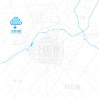 Vector map of Don Benito, Badajoz, Spain with emphasis on water areas with fine structures and patterns. This printable map of Don Benito with the most important main and secondary roads can be used a... ... #map #instant #download #digital #pdf #vector #license #water #watermap #printable #digital #clean #hebstreit