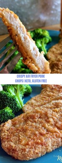 CRISPY AIR FRYER PORK CHOPS | KETO, GLUTEN FREE #Keto#Pork#Gluten Free#Crispy