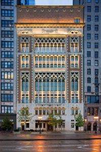 The 1890s Venetian Gothic building was a ritzy men's club for more than a century, and the public spaces retain a masculine look with ornate carved woodwork, stained-glass windows and immense stone fireplaces. Marble staircases, mosaic-tiled floors and heavy leather couches and armchairs add to the vibe, which is luxurious but still warm and welcoming.