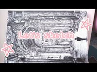 SPEED PAINT line art architecture // Cathedral - YouTube