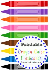 Printable Crayon Color Flashcards - From ABCs to ACTs #toddlers #learningcolors #preschool