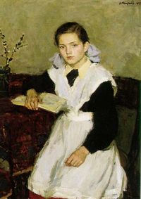 Василий Кириллович Нечитайло — Школьница Ксюша, 1955. Vasili K. Nechitailo.