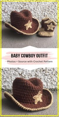 crochet Baby Cowboy Outfit easy pattern - easy Baby Cowboy pattern via @shareapattern.com