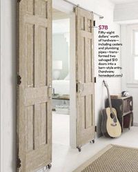 DIY $78 dollar sliding barn-style doors...similar to what was in the southern living idea house...but way less expensive!