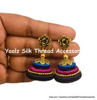 Yaalz Silk Thread Ring Earrings in Assorted Colors