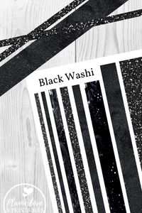 Free printable black washi tape. Glittery, sparkly texture. #washitape #printable #freeprintable #planner #goth