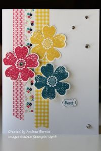 Andrea Borries of Stampin Up. Gingham Garden with new flowers.