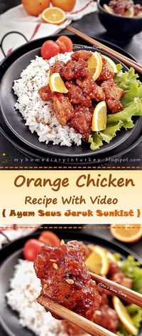 The variety of orange chicken most commonly found at North American fast food restaurants consists of chopped, battered, and fried chicken pieces coated in a sweet orange-flavored chili sauce, which thickens or caramelizes to a glaze. #orangechicken #ayamsausjeruk #asianfoodrecipe #chickenrecipe #generaltsochicken #sweetandsourchicken