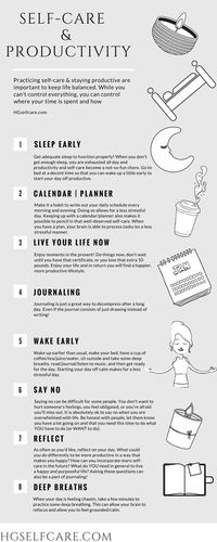 Self-care & productivity…how are they related? find out more at HGselfcare.com #selfcare #selfcarefirst #breathe #takecareofyourself #metime #youmatter #mentalhealth #selflove