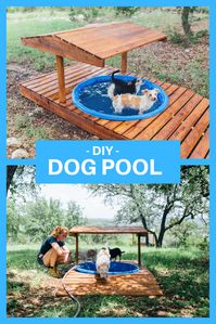 How to Build a Shaded Wading Pool for your dogs! Full video tutorial and plans available! #dogpool #doggiepool #diydogpool #petpool