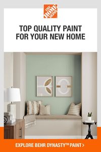 When you need an all-in-one paint that exceeds quality standards, Behr Dynasty™ is the perfect choice. It's durable, resistant to scuffs, and repels stains. Plus, with guaranteed one-coat coverage, you'll be done painting faster. And with 1,000+ colors to choose from, there's a color for any space. Explore the options for your new home today at The Home Depot. 