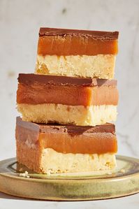 Crumbly, melt-in-the-mouth shortbread and a luxurious thick layer of caramel topped with chocolate – what's not to love about millionaire's shortbread? Our gluten-free recipe means those intolerant to gluten needn't miss out!