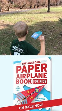 Make paper airplanes with your kids and enjoy flyingin them indoors or outdoors. Pre-order my new book "The Awesome Paper Airplane Book for Kids" to have 15 unique designs and let your kids personalize them by coloring them. #paperairplanes #papercrafts #kidscrafts