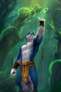 Therianthrope; anthro; furry; shirtless fantasy men; pathfinder; D&D; pathfinder; dnd; man; male; druid; shaman