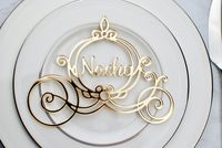 Wedding Name Place Card | Whimnsical Cinderella Carriage | Laser Cut w/ Guest Name in Gold or Silver Mirrored Acrylic | Disney Theme Dinner by OccasionalPaperCuts on Etsy