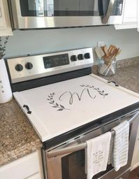 Personalized Stove Cover, handmade kitchen tray