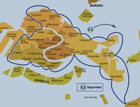 Plan de la ligne du Vaporetto ACTV numéro 5.2 à Venise en Italie