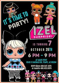 LOL Surprise Birthday Party Invitation #lolsurprise #lolsurpriseparty #lolsurprisebirthday #lolsurpriseinivte #lolsurpriseinivtation #lolsurpriseprintbale #lolsurprisedecoration #lolsurprisegirl #lolsurprisegirlbirthday #birthday #birthdayparty #birthdayinivte #birthdayinivtation #birthdaygirl