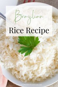 This Brazilian white rice recipe is a good one to know! It's the perfect side dish to just about anything, it's fluffy, and full of garlicky flavor and it's super easy to make. Plus, read on through to get all best tips for cooking perfect rice on the stove. You'll never eat boring or mushy rice again! #howtocookrice #ricerecipe #brazilianrecipe