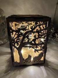 Stunning MDF Wolves & Tree Lantern to warm your home this Christmas