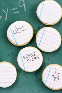 back to school cookies: Notebook cookies you can actually write on!