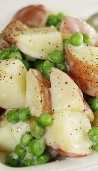 ~Creamy Potatoes & Peas~ a recipe suggestion for your early peas and new potatoes... just the way grandma did it...