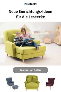 Der behagliche Vorlesesessel ist der perfekte Ort zum Vorlesen oder Selberlesen. Auf seiner geräumigen Sitzfläche haben 2 Kinder bequem Platz und können gemeinsam Bücher anschauen oder lesen. Mehr Möbel zum Lesen und Entspannen >