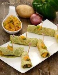 Stuffed Mini Dosas recipe, Indian Chaat Recipes